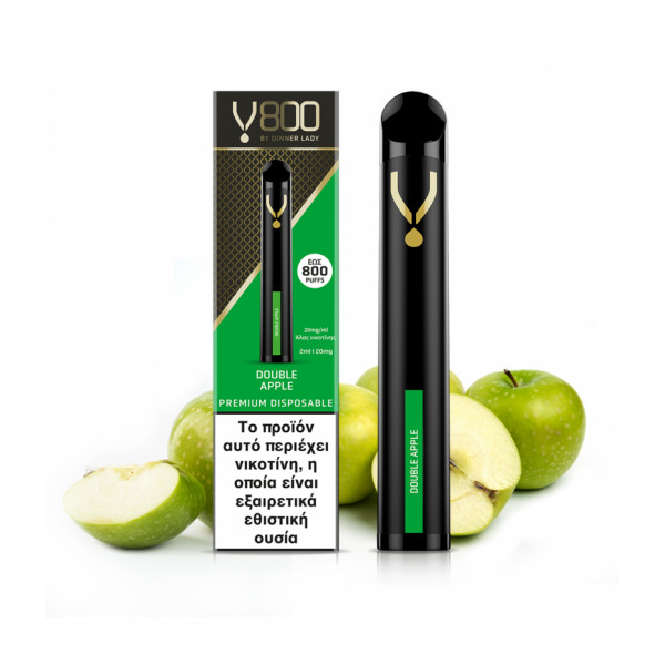 DINNER LADY V800 DISPOSABLE DOUBLE APPLE 20MG 